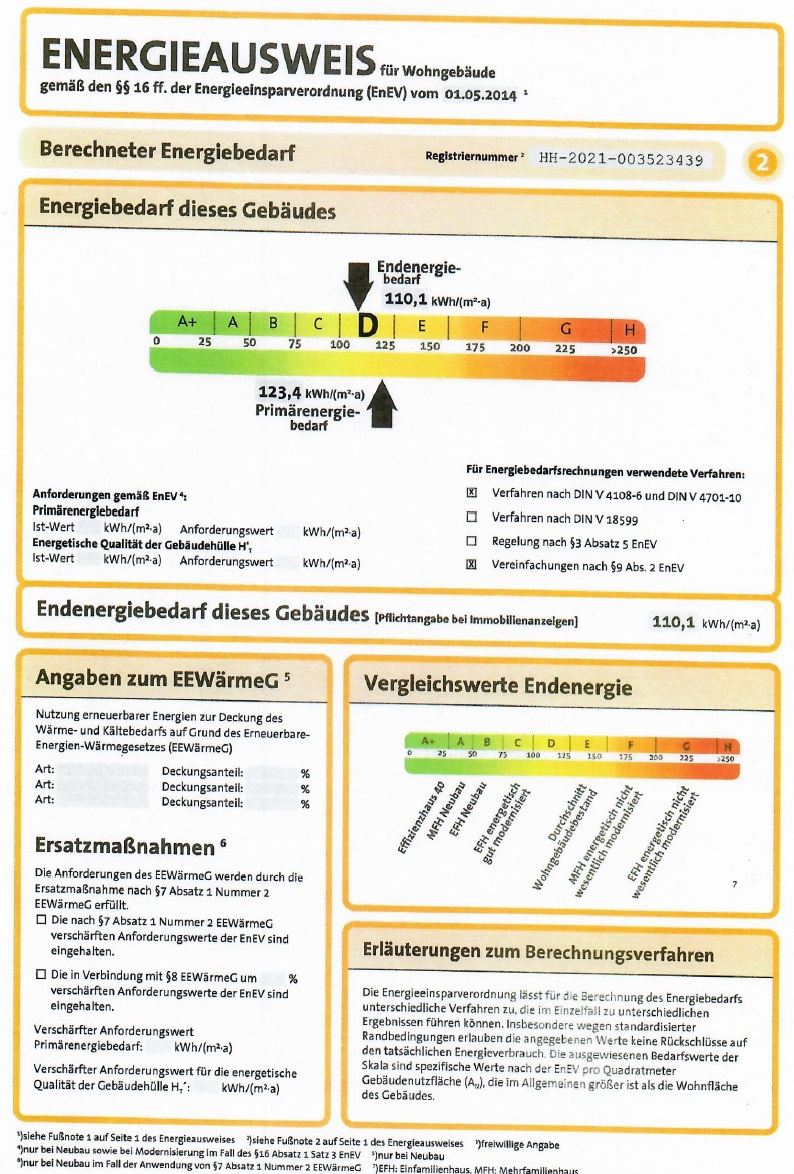 Energieausweis Einfamilienhaus Hamburg