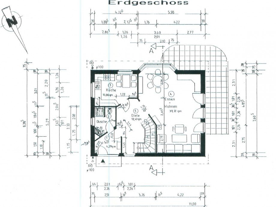 Grundriss EG Einfamilienhaus Hamburg