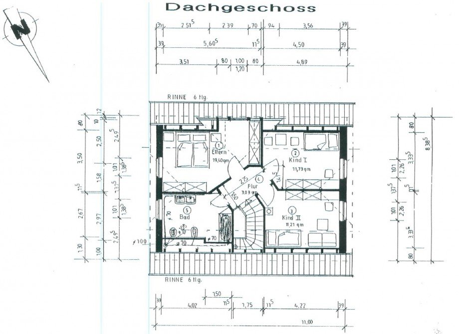 Grundriss DG Einfamilienhaus Hamburg