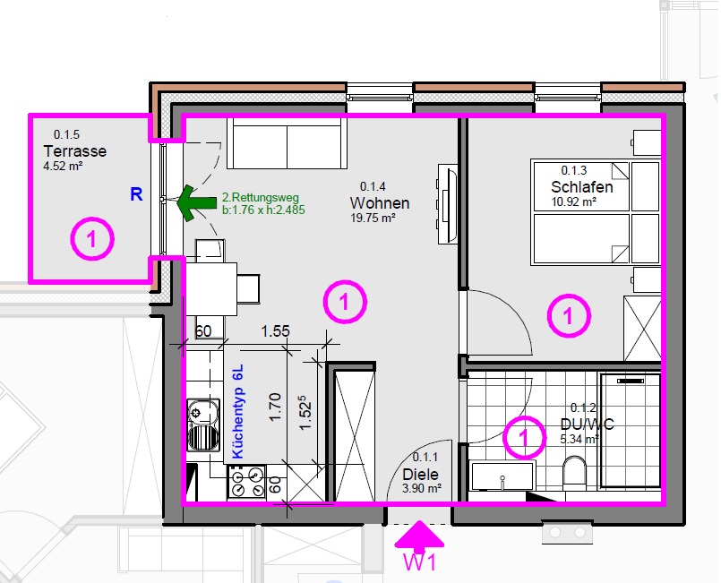 Grundriss Erdgeschosswohnung Hamburg